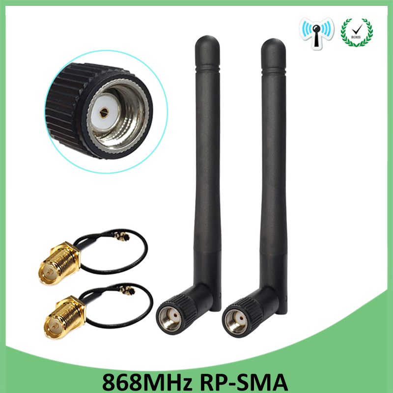 2 sztuk 868 MHz 915MHz antena 3dbi RP-SMA złącze GSM 915 868 MHz antena antena wodoodporna + 21cm SMA męnarty/u. FL kabel pigtailowy