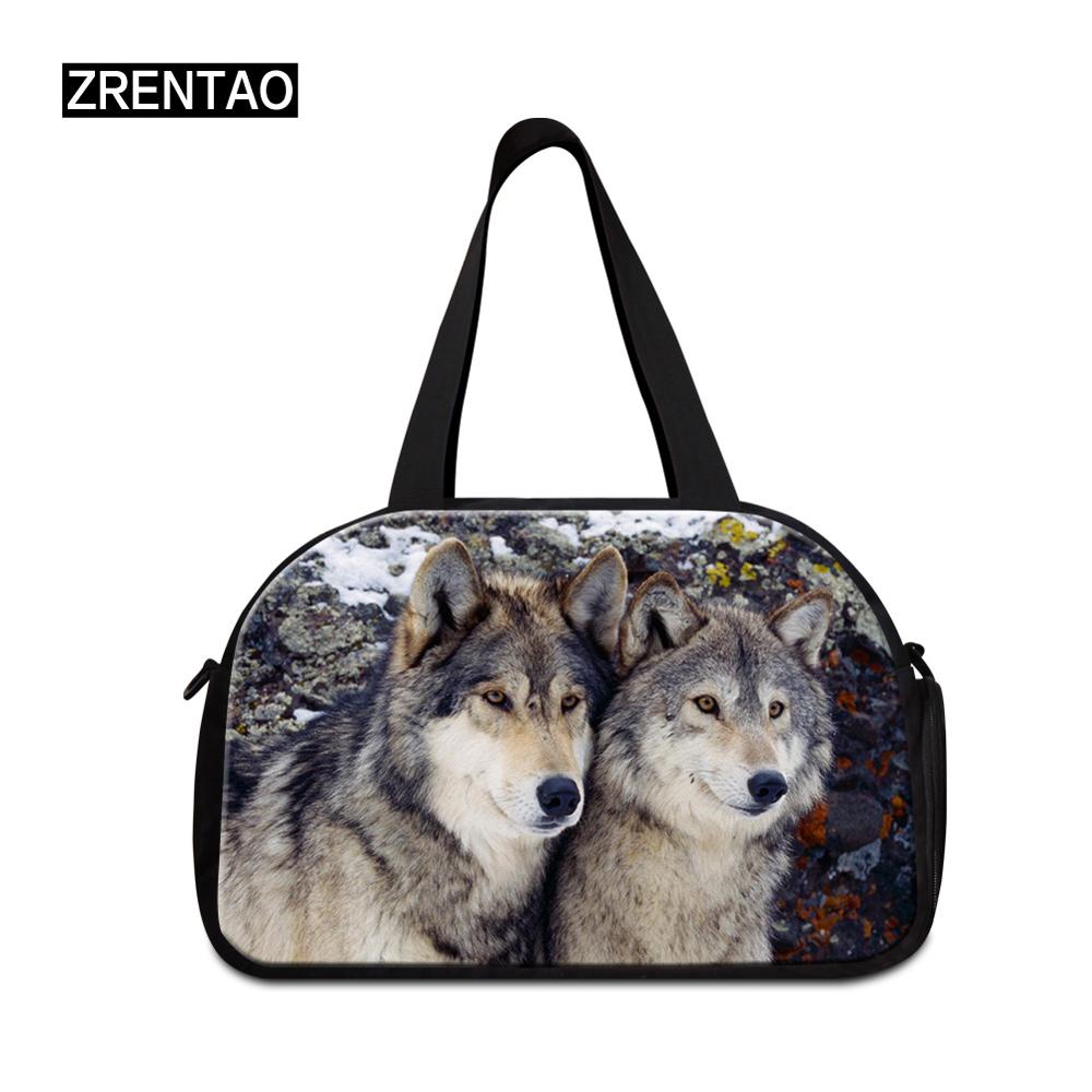 mamá/jugador/atletas/bailarina equipaje Duffle hombro Corssbody Duffel bolsa de viaje con zapatos bolsillos de gran capacidad 3D Wolf: Duffle Bag 15