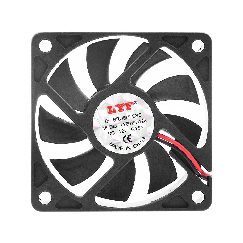60 X 60 X 12mm 2 Pins 12V Computer PC Case CPU Cooler Fan DC Cooling Fan Low Noise 4900-6050 RPM Low Power Consumption