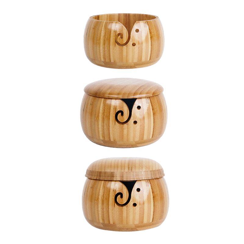 Drewniana miska z przędzy na ręcznie robioną włóczkę przędza robić szydełkowania uchwyt robić przechowywania zatrzymać walcowanie