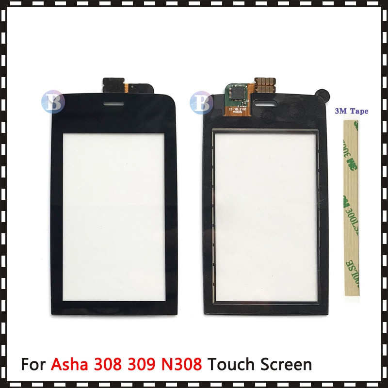 N308 3.0" For Nokia Asha 308 309 310 3080 3090 Touch Screen Digitizer Sensor Outer Glass Lens Panel Black