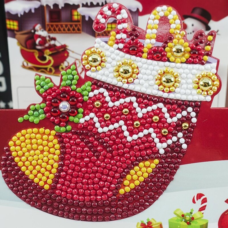 Shirliben 5D Diamond Painting Christmas Cards Snowman Santa Claus Diamond Painting For Adults Tool Kits Diy Craft Christmas