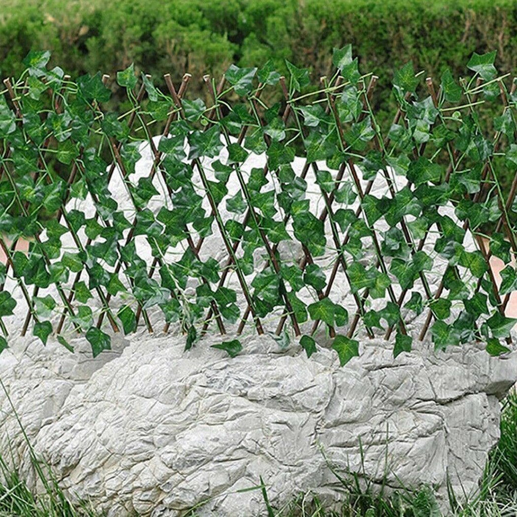 Artificial Ivy Fence Garden Screening Expanding Trellis Fence Privacy Screen Leaves Moisture-proof Logs And Branches