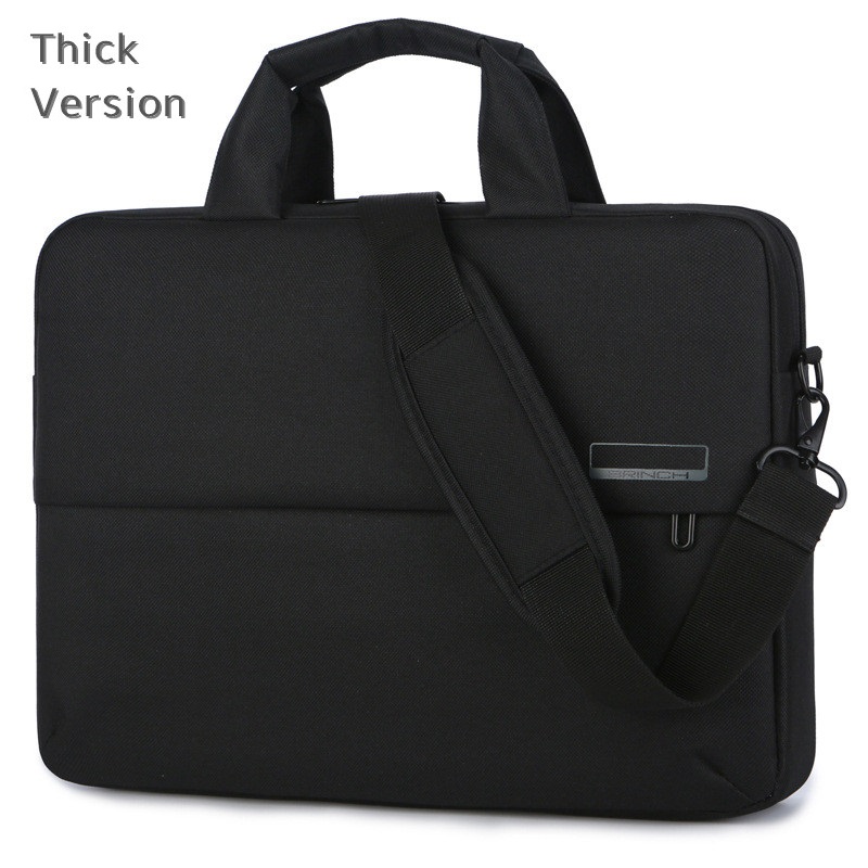 Waterproof Casual Thicken Laptop Bags for Macbook air pro 13 14 15 15.6 inch Strap Handbag Shoulder Portable Tablet Computer Bag: black / 13 inch