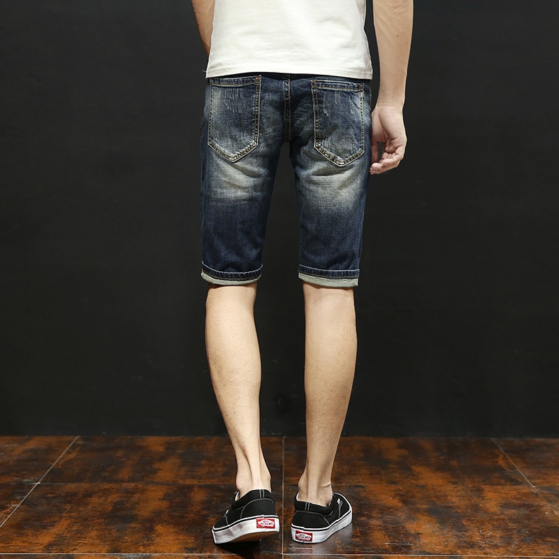 Ripped Jeans for Men Shorts Jeans Retro Frayed Streetwear Jeans Shorts Hip hop Denim Pants Casual Male Shorts Brand Clothing