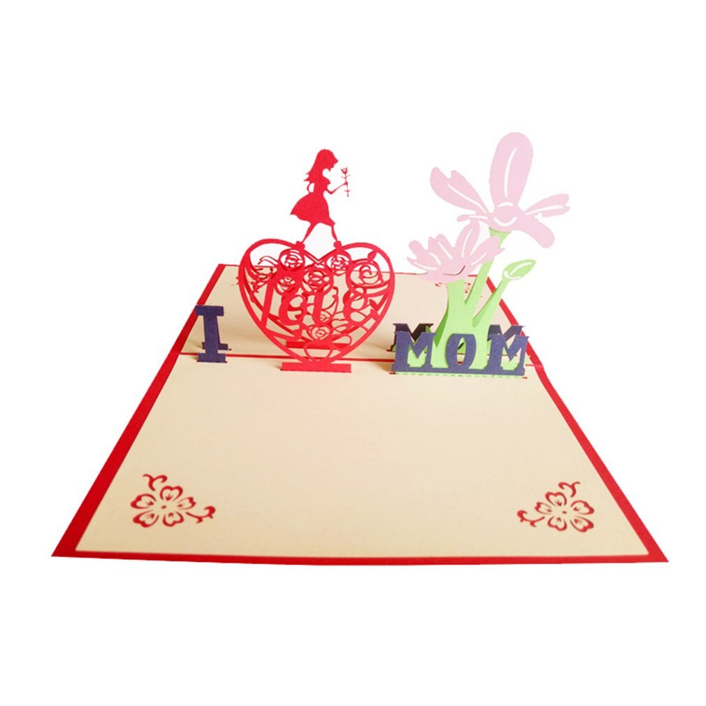 Folding Handmade 3D Pop-up Mother's Day Card Mother's Day Wishes Card Handmade Card