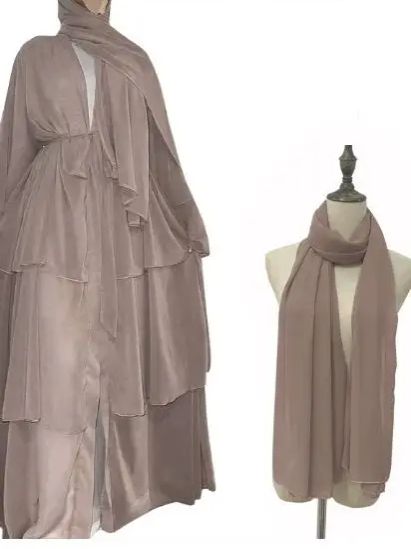 Chiffon Open Abaya Dubai Turkey Kaftan Muslim Cardigan Abayas Dresses For Women Casual Robe Kimono Femme Caftan Islam Clothing: XL / green