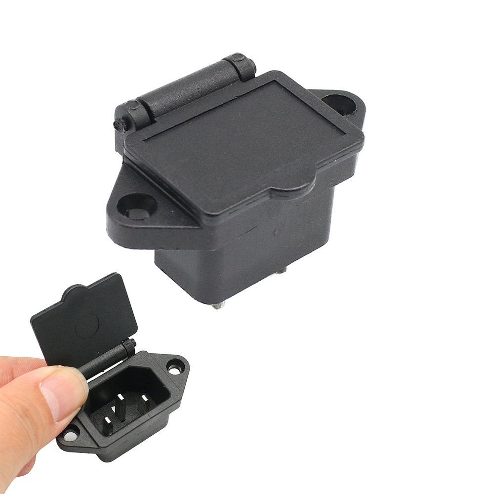 IEC320 C14 Electrical AC Socket 3 pin red LED 250V Rocker Switch 10A fuse female male inlet plug connector 2 pin socket mount: Gold