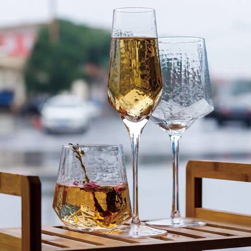 Verre à vin rouge de luxe léger en forme de diamant, gobelet sans plomb, verre à Champagne, verre à whisky