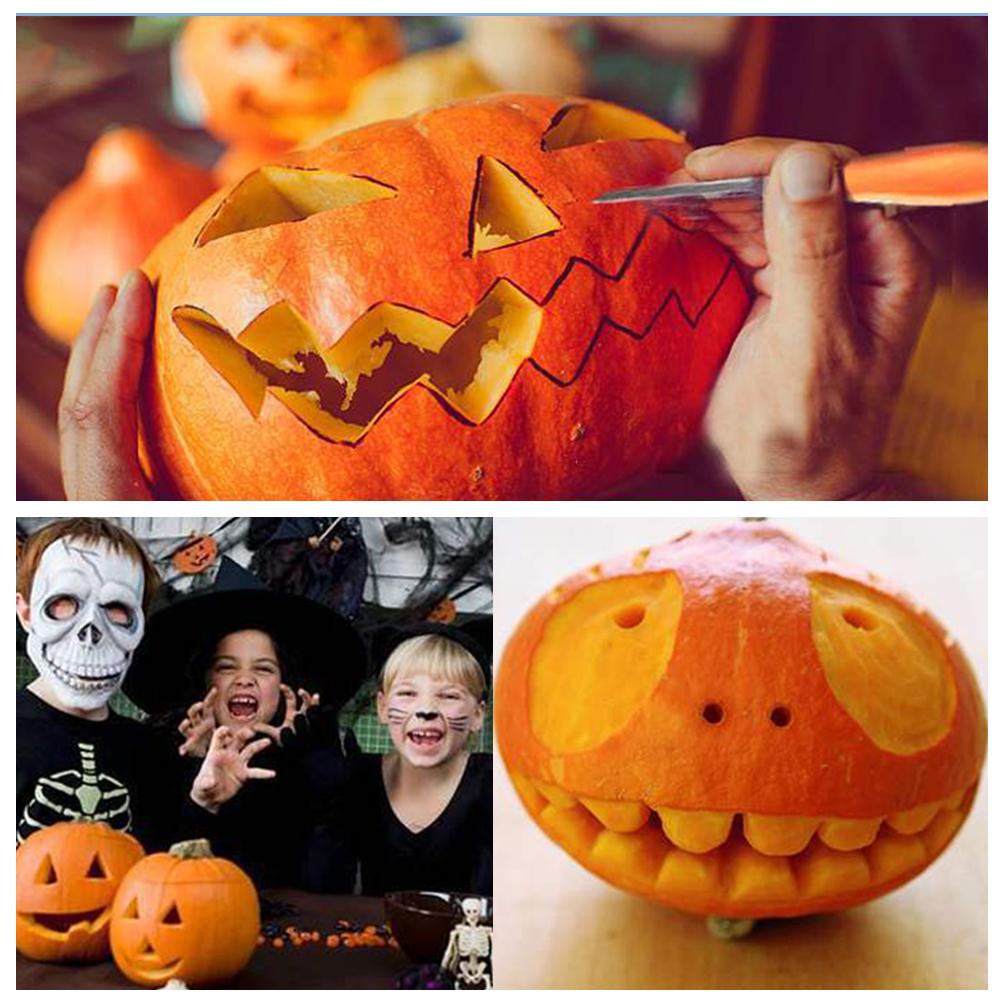 14 Pieces Halloween Pumpkin Carving Tool Kit Pumpkin Cutting Sculpting Decorating Tools Kit