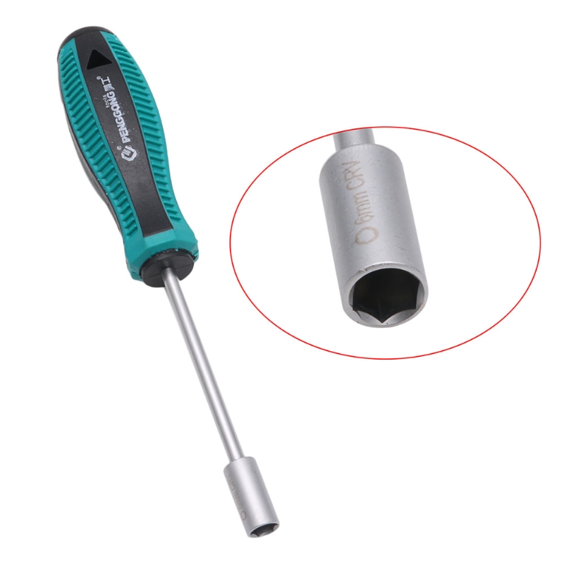 1pc Metal Socket Driver Wrench Screwdriver Hex Nut Key Nutdriver Hand Tool 3mm-14mm Screw Driver Hexagonal Screw Driver Repair T