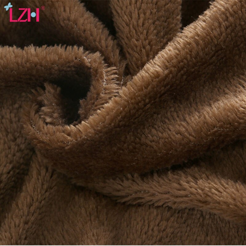 LZH Otoño Invierno chaqueta de bebé niñas Casual con capucha gruesa Cordero abajo suéter niños abrigo niños abrigos niños chaqueta