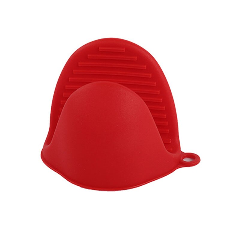 1pc de herramientas de silicona para repostería tomar sujeción térmica horno microondas de cocina guantes horno barbacoa guantes bandeja olla Clip: Rojo