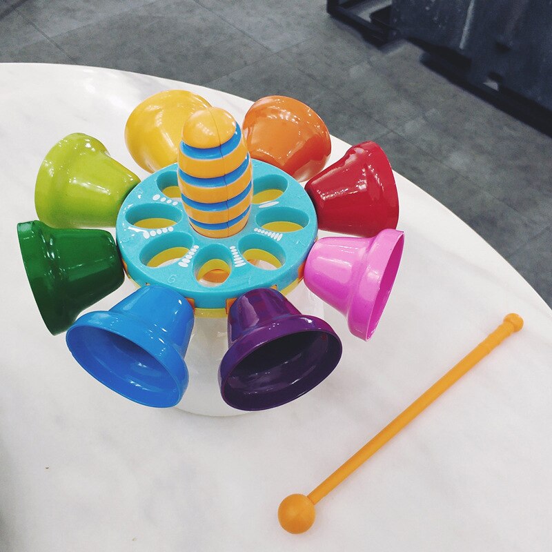 Bebé colorido nota percusión Bell estridente sonido de campana de juguete Musical temprana educación Musical instrumento para los niños