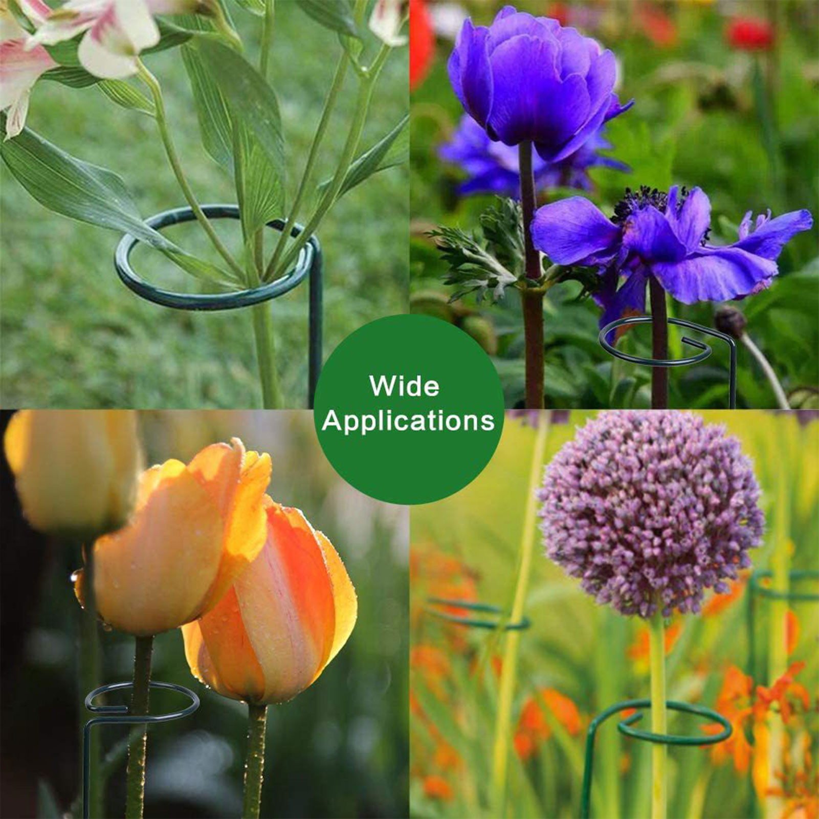 5/10 Stück Gartenstütze Pfahlring Metall Gartenpflanze unterstützt Einzelstamm Strauchhalter für Pflanzen Rose Blumen Gemüse Rebe