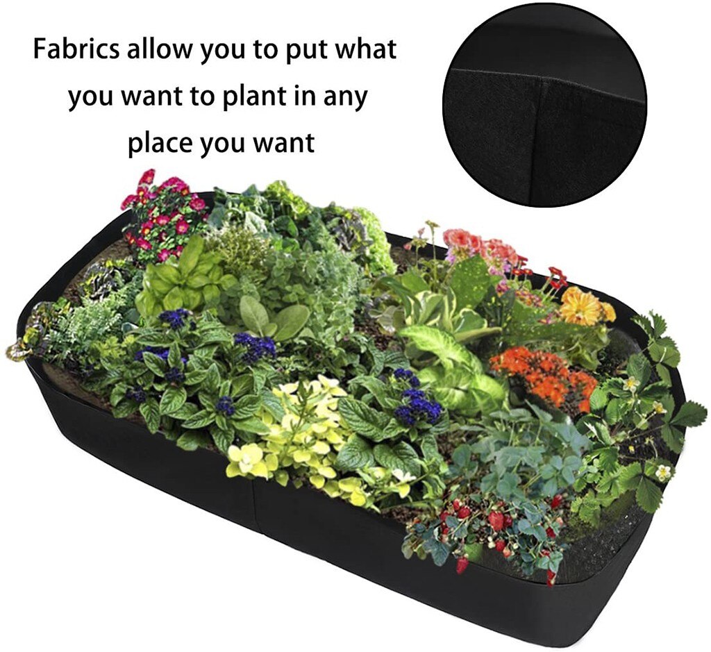 1 Pcs Stof Bloem Grow Bag Groente Planten Tas Verhoogde Tuin Bed Vierkante Tuin Planter Pot Met Handvatten Voor Planten bloem:  120X60X40cm