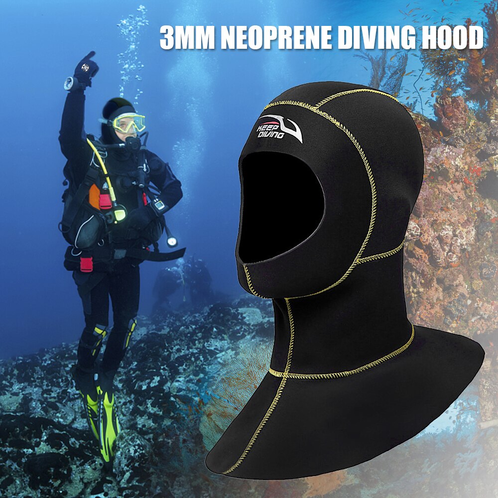 Gorro de natación de neopreno de 3mm para adultos, traje de baño térmico, gorra elástica alta, equipo de navegación para Rafting