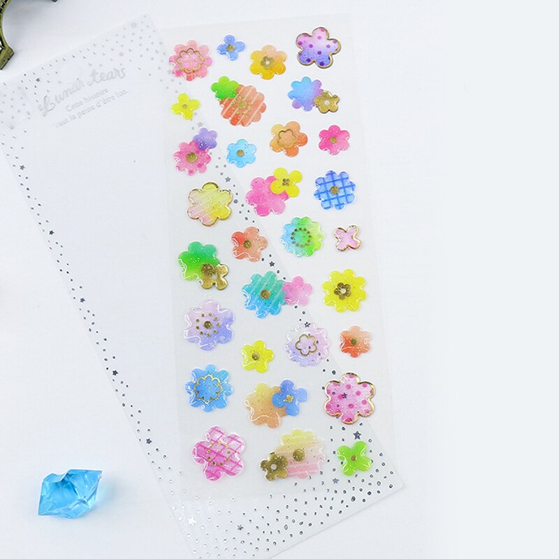 Fantasy water stickers bronzing 3D environmental protection mobile phone diary handbook sticker material children's: D-8