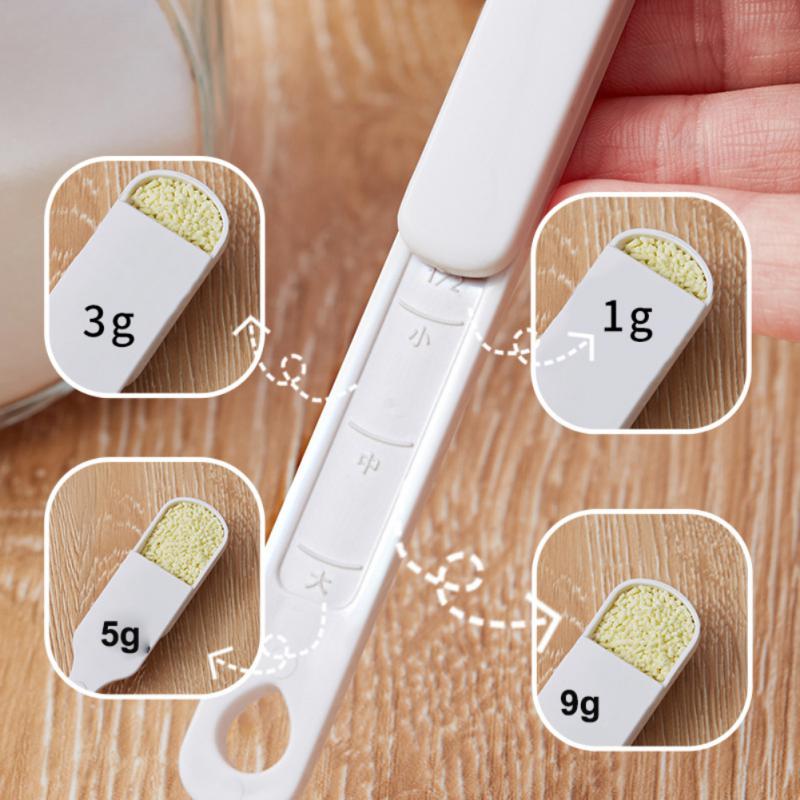 1/5pcs Measuring Tools Kitchen Measuring Spoons With Scale Meter Salt Sugar Spice Baking Grams Measuring Cup Adjustable Spoon