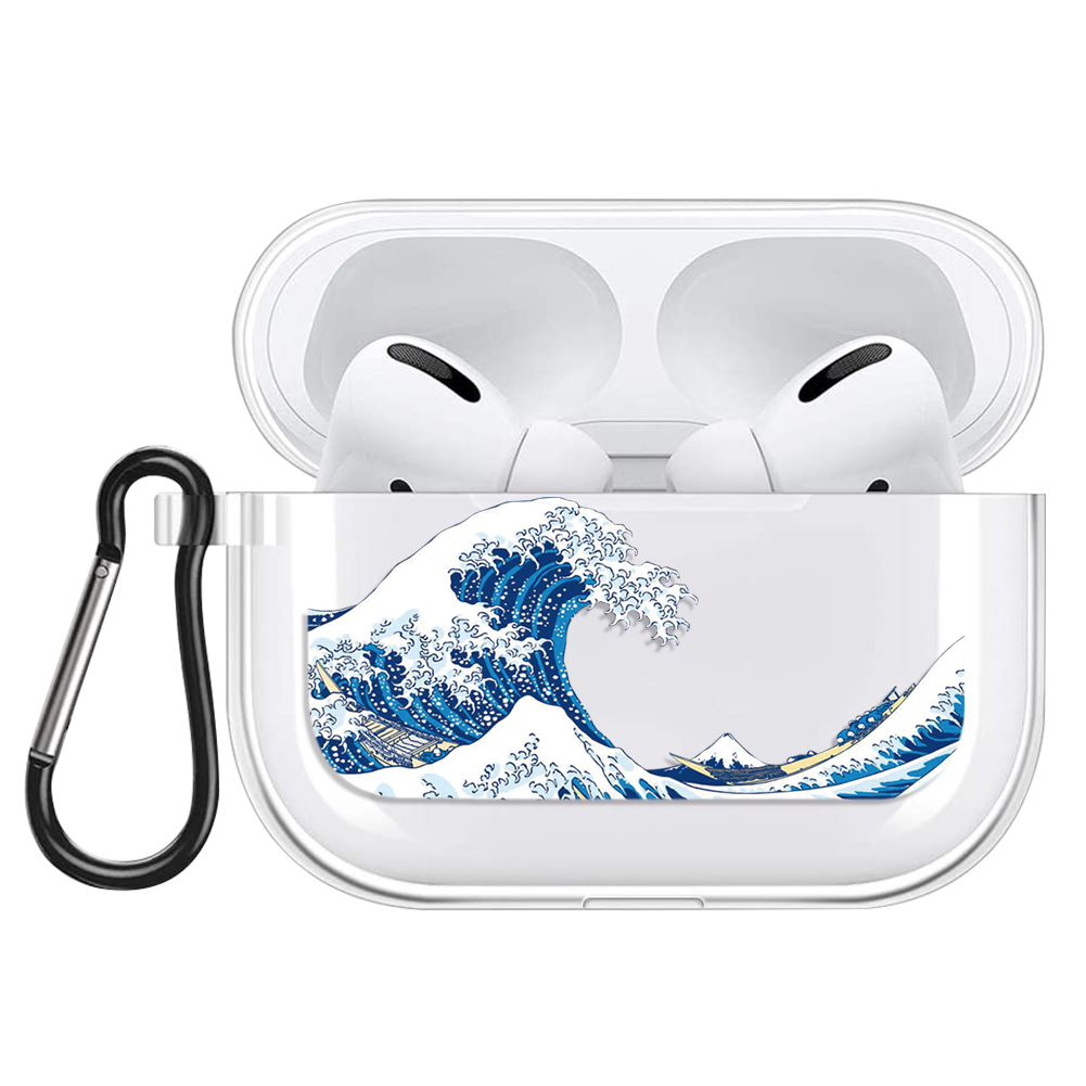 La Grande Onda di Kanagawa Auricolare Custodia Per AirPods Pro Custodie Molle Del Silicone di Lusso Texture Opaca Della Copertura di Protezione per AirPod 3: Kpet-tm-hailandb3d
