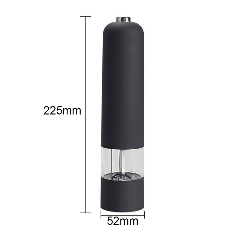 High Grade Stainless Steel Pepper Mill Electric Pepper Grinder Adjustable Thickness Automatic One-handed Operation Kitchenware: 1pc black electric