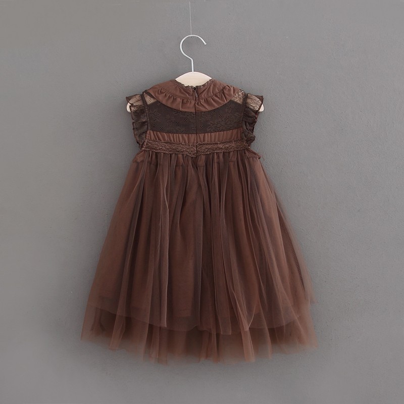 ¡Novedad del ! vestido verde tutú de encaje de verano para niñas, ropa encantadora sin mangas para niños, rojo/Verde/Beige/marrón