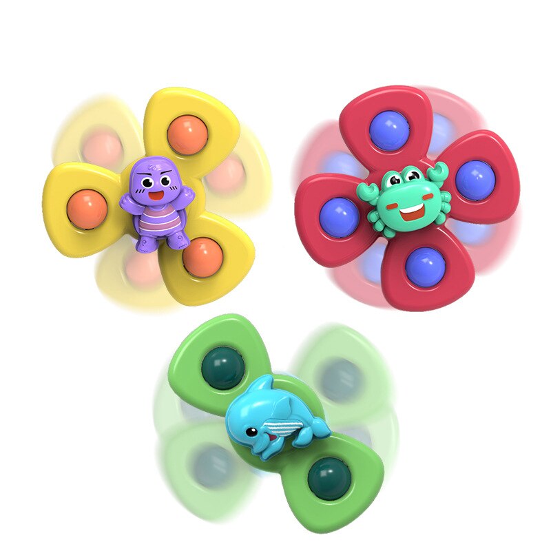 3pcs Cartoon Insect Rotating Rattle Baby Toys For 0-12 Months ABS Fidget Spinner Toys Educational Interactive Toys For Children: 3pcs-TJ362