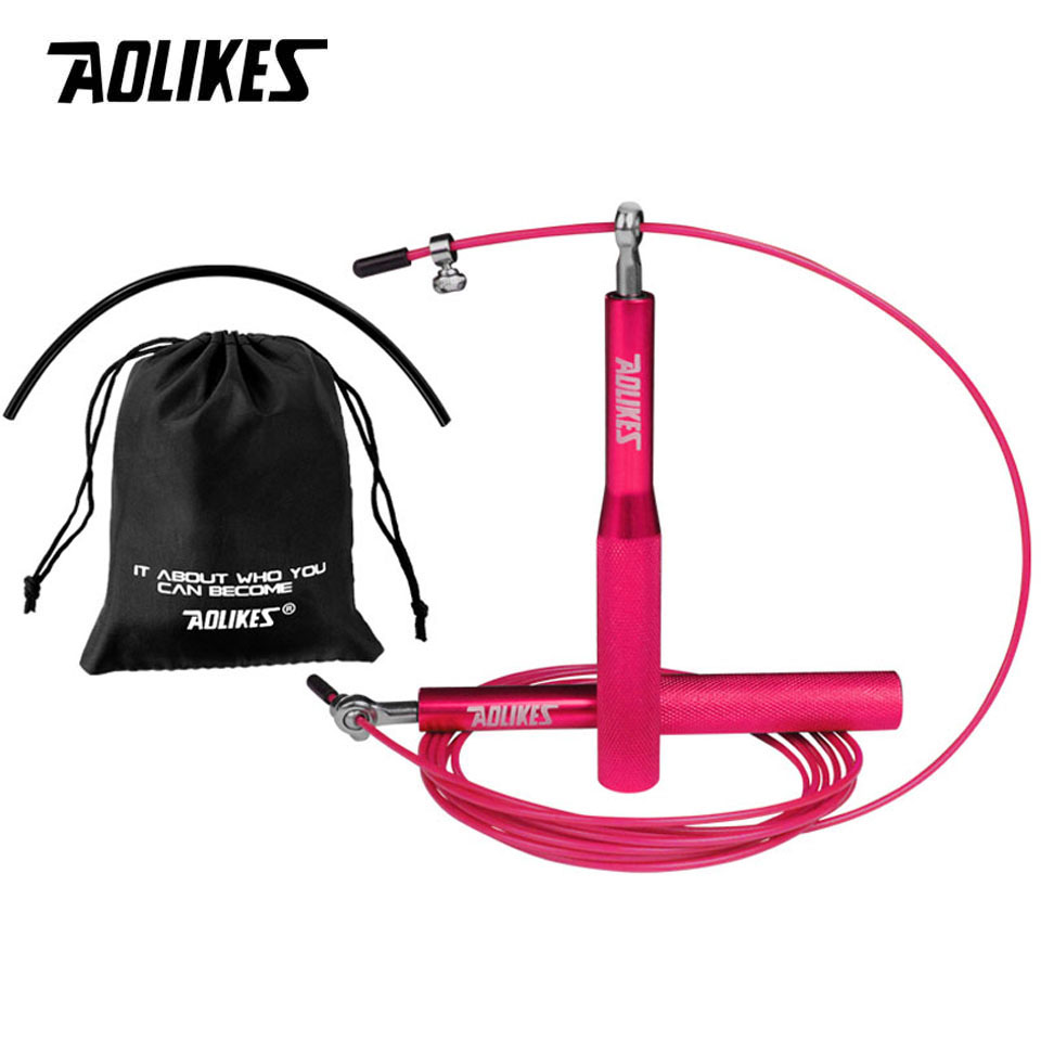AOLIKES Crossfit Jump Rope Speed Bearing Skipping Fitness Workout Training Equipement MMA Boxing Home Exercise: light yellow