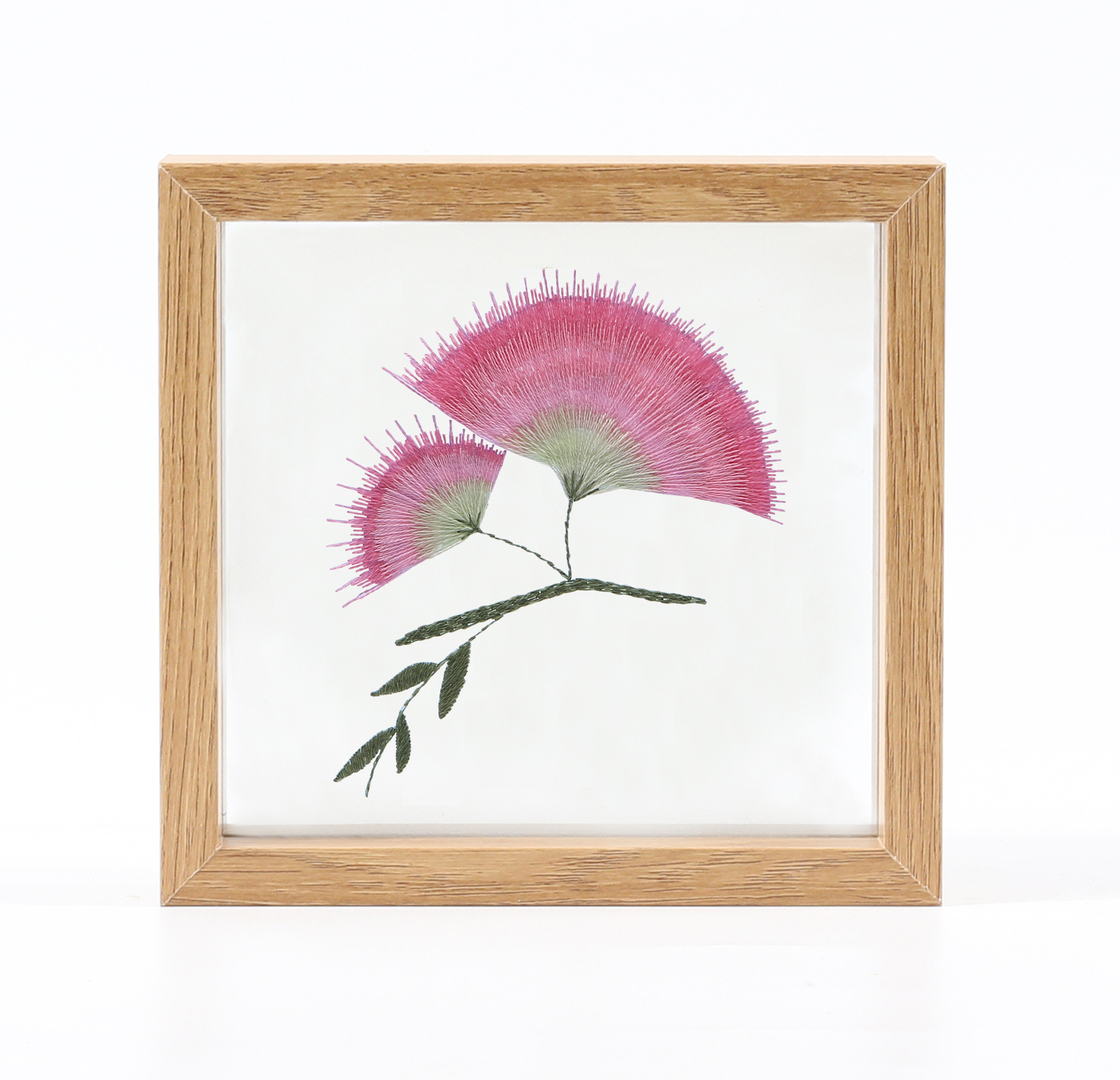 Diy broderi blomst / blad håndarbejde håndarbejde til begyndere korssting kit bånd maleri broderiramme hjem dekoration