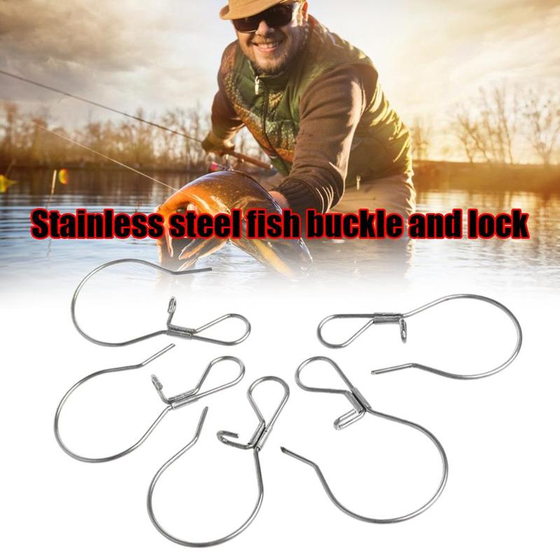 Live Fish Lock Steel Buckle Fishing Tackle Snaps Portable Accessories Q8H7