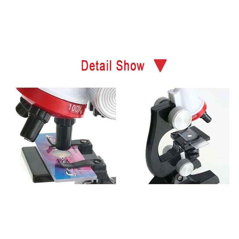 Kit de microscopio 1200X para niños y 12 Uds. De diapositivas de muestras biológicas preparadas, instrumentos de laboratorio, juguetes educativos de ciencia, para niños