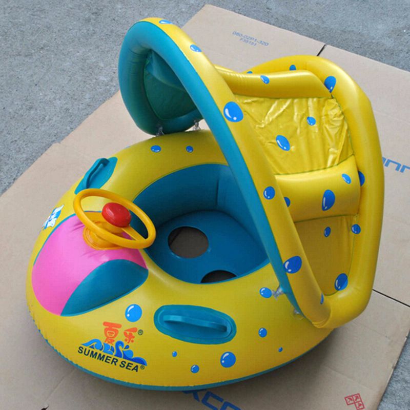 ab Sicherheit Baby Art Säuglings Schwimmen schweben Aufblasbare Verstellbare Sonnenschutz Sitz Stiefel Ring Schwimmen Schwimmbad aufblasbare spielzeug Strand