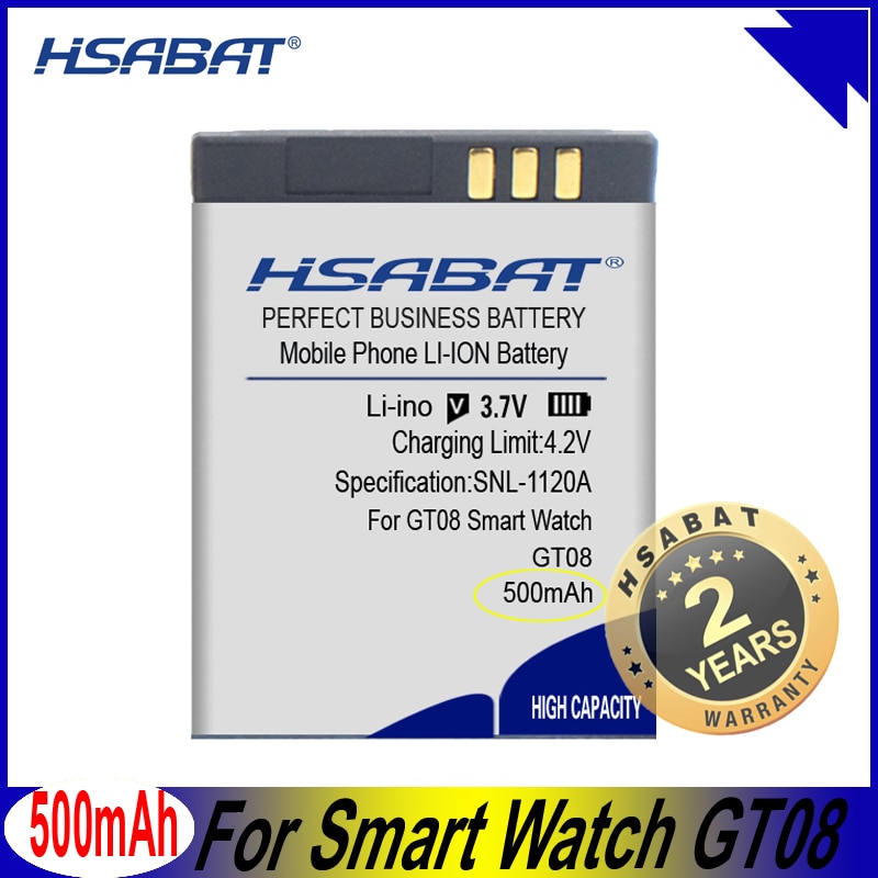 Hsabat GT08 500Mah Oplaadbare Lithium Polymeer Batterij Voor Slimme Horloge Slimme Horloges GT08 Batterijen
