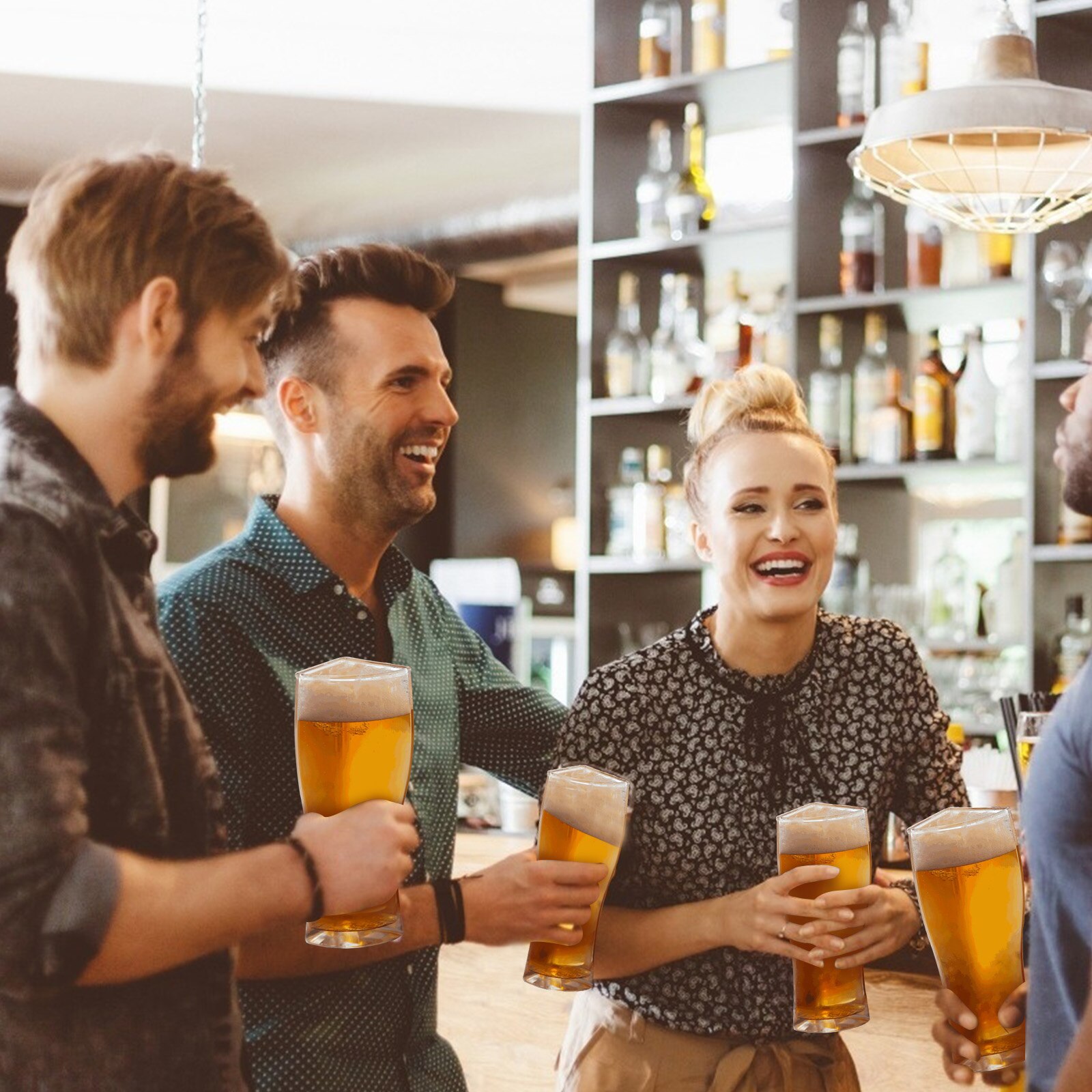 Super Schooner 4 Part Large Capacity Beer Glasses Mug Cup Separable Thick Beer Mug Glass Cup Transparent for Club Bar Party Home