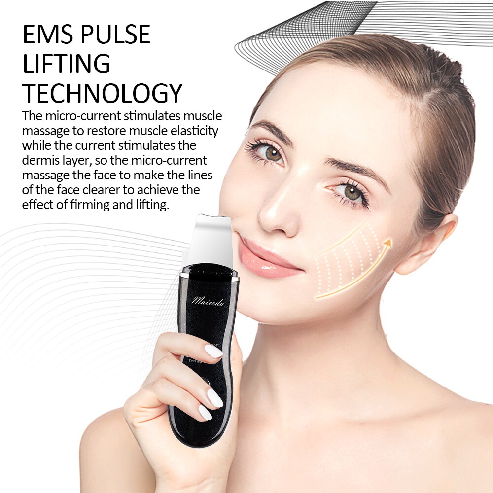 Ultrasone trillingen diepe gezichtsreiniging huidscrub verwijdert vuil mee-eters vermindert rimpels gezichtslifting peeling mee-eter poriën