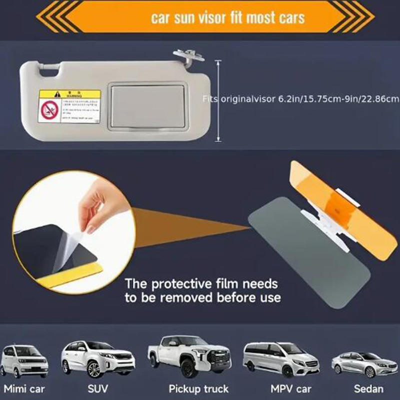Car Sun Visor Goggle Clip-on Anti-UV Anti-Dazzle Sun Visor Clip-on Extender Rotatable Vision Safety Driving At Night Accessories