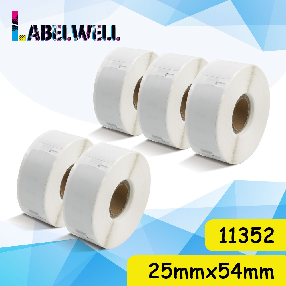 Labelwell 2500Pcs/500Pcs 11354 Thermisch Papier 25Mm * 54Mm Label Compatibel Voor Dymo Labelwriter 450/450 Turbo/450 Duo