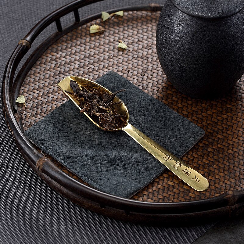 Chinese Tea Spoons Copper Tea Scoop Spoon Tea Leaves Chooser Holder Chinese Kongfu Tea Accessories Tools