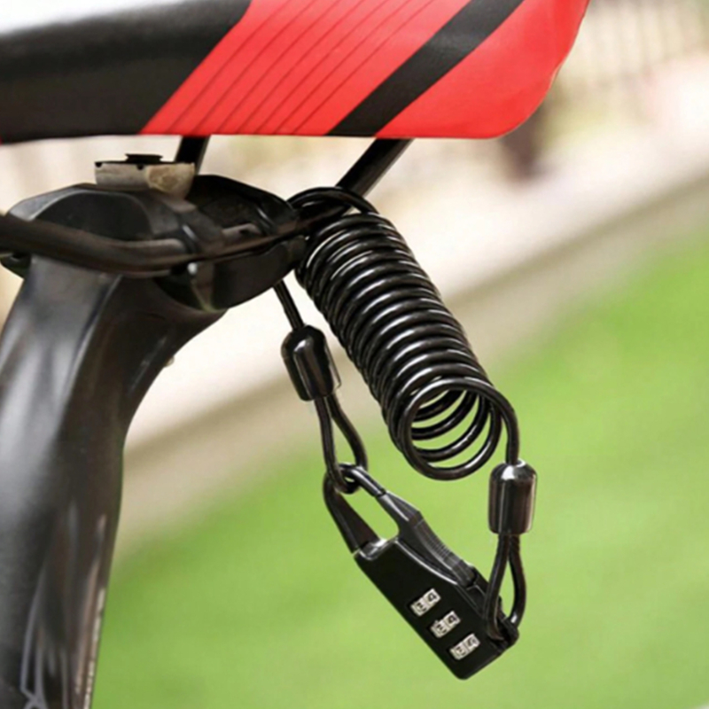Mountainbike Wire Lock Safety Lock Multifunctional Helmet Lock Bicycle Motorcycle Electric Vehicle Portable Password Cable Lock