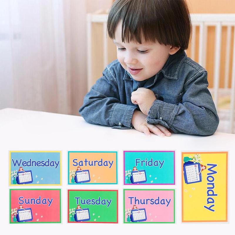 English Words Puzzle Early Learing Flash Card Educational Toys For Baby English Word Weekly Training Card Pocket Card