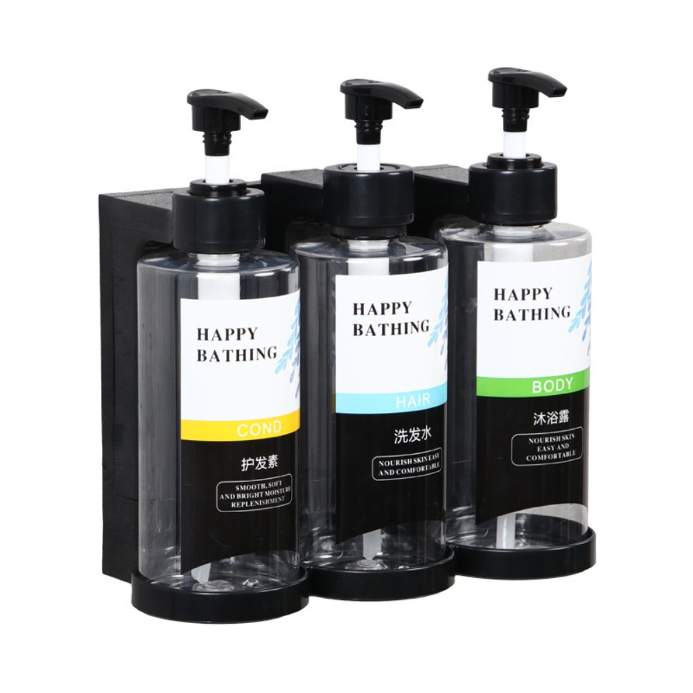 300ML Shampoo Bodywash Dispenser Bottles Wall-mounted Amber Empty Shampoo Bottles with Pumps Large Capacity Shower Bottles: Red