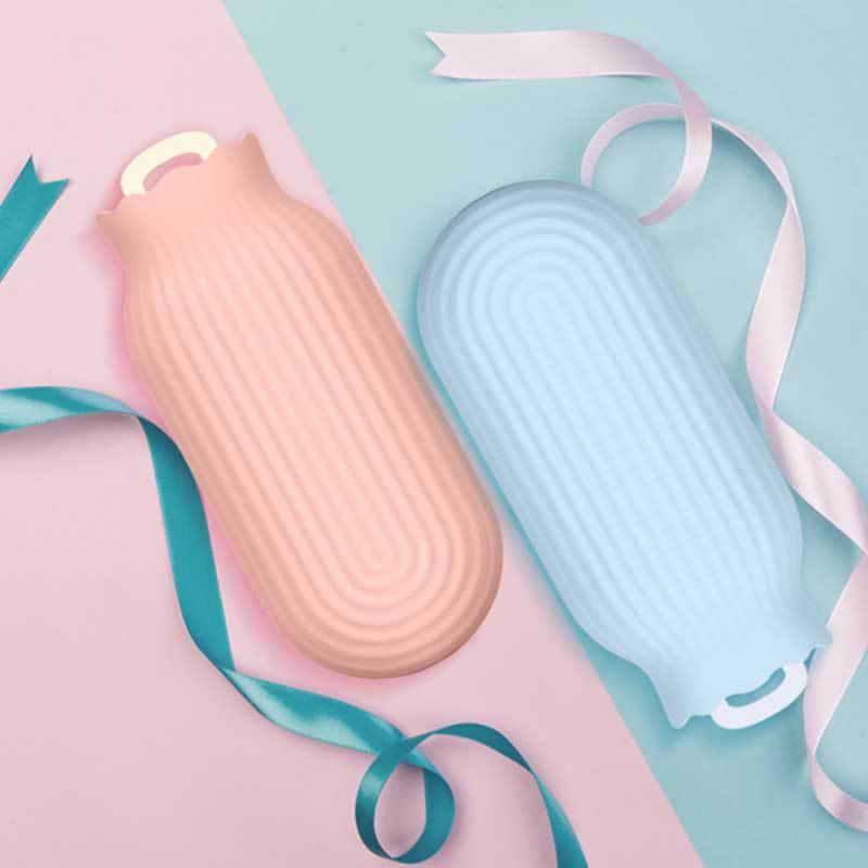 240/550ML Silicone Winter Bottle For Water Hand Warmer Student Microwave Heated Explosion-Proof Water Bottle Bag With Cover