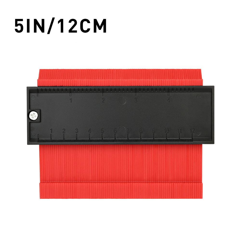 5/6/10inch Profile Measuring Tools Deep Duplicator Tiling Laminate Woodworking Multi-functional Irregular Plastic Gauge Contour: Red 5 inch