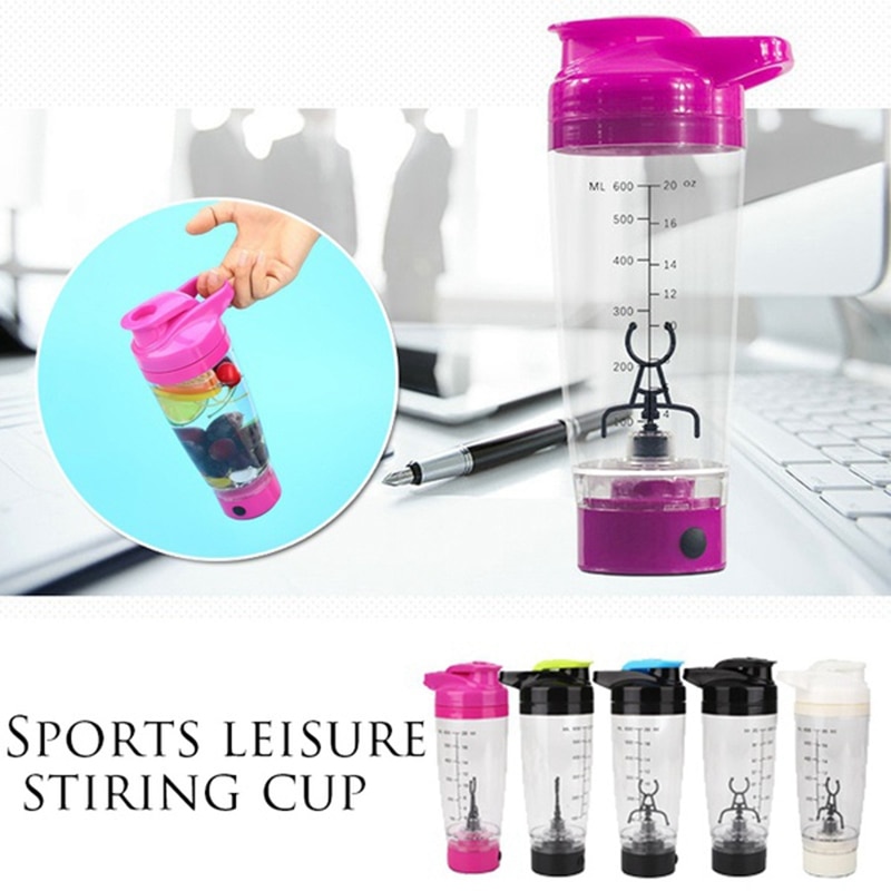 -Portable Vortex Electric Protein Shaker Mixer Bottle Detachable Cup