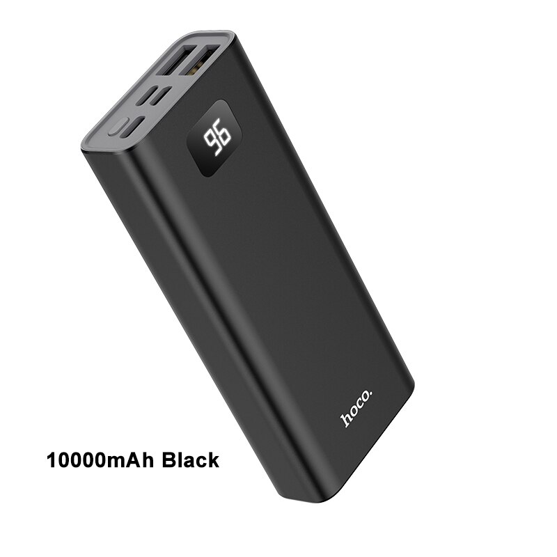 Hoco Power Bank 20000Mah Universele Powerbank Draagbare Externe Batterij Oplader Voor Iphone 11 Xiaomi 4 Usb Power Bank 10000mah: 10000mAh black