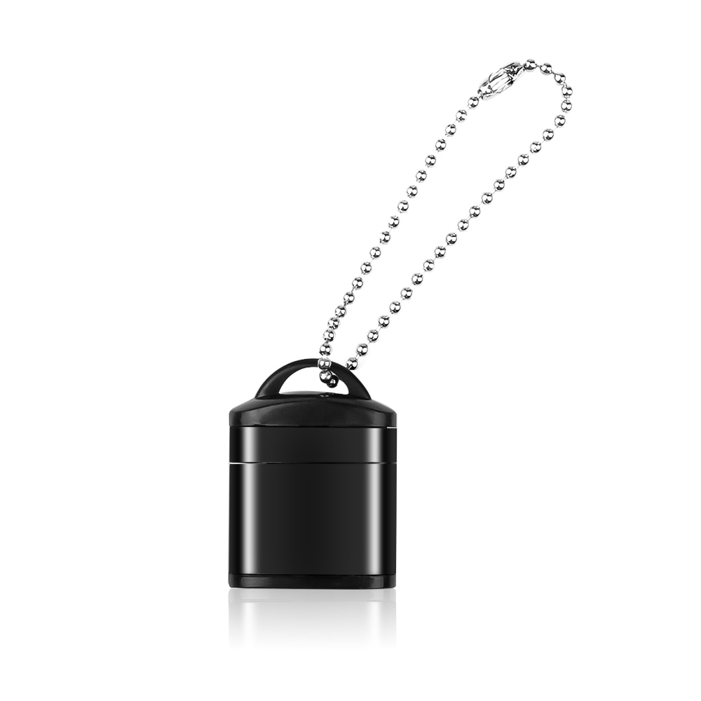 Mini lector de tarjetas USB 2,0 con tapa de plástico, llavero de alta velocidad, tarjeta de memoria Micro SD TF portátil para PC, portátil, cámara de teléfono: Black