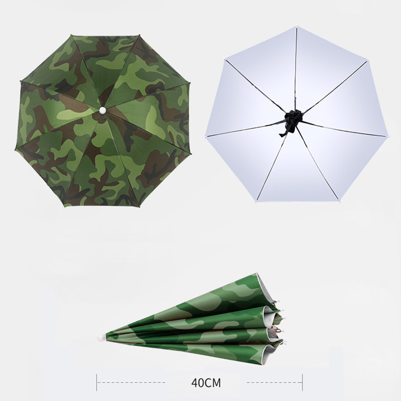 Outdoor Opvouwbare Paraplu Vissen Zonnescherm Draagbare Regenhoed Anti-UV Camping Vissen Hoofddeksels Cap Strand Hoofd Hoeden
