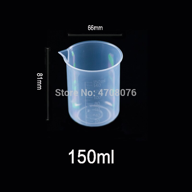 150ml 6pcs/pack PP laboratory measuring cup with scale mark Plastic Lab beaker clear flat bottom for scientific experiment