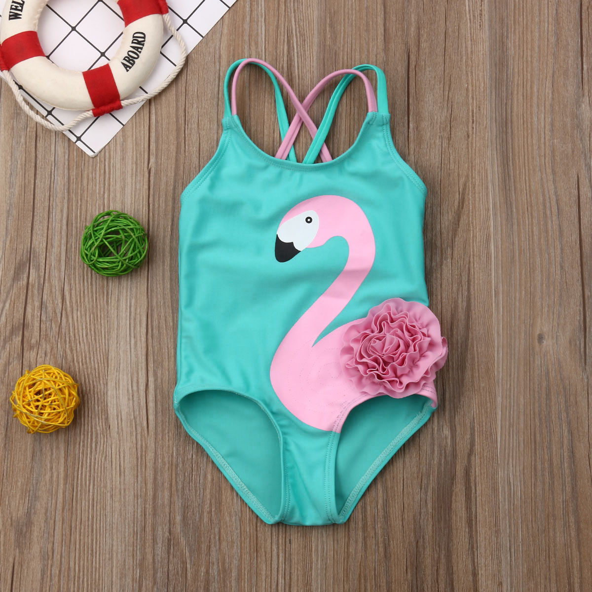 Små piger badedragt toddler baby børn flamingo badetøj badedragter badedragt biquini – Grandado