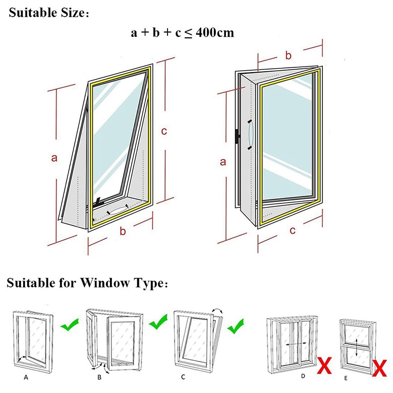 Sello de ventana con cierre de aire para aire acondicionado portátil, placa de sellado de tela Flexible de 400 Cm, sello de ventana con cremallera y adhesivo rápido